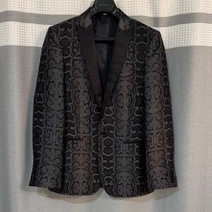 Express Charcoal Snake Pattern Blazer